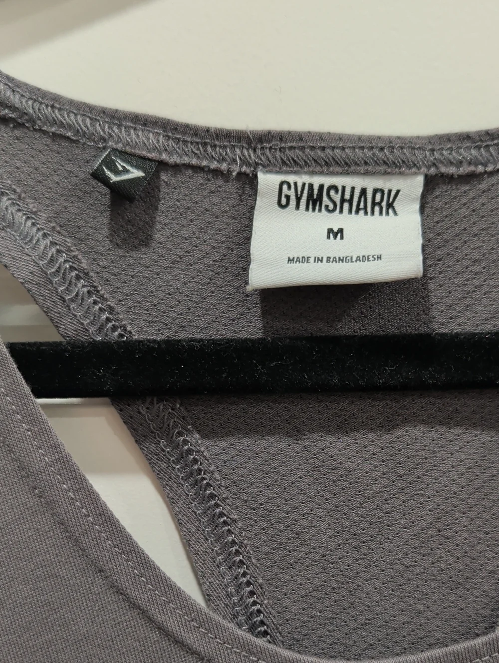 Gymshark Mens Grey Racerback Tank Top Shark Logo Athletic Gym Shirt Medium M